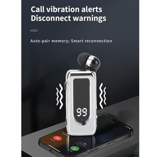 Auriculares Bluetooth 5.4 Yoidesu Retráctiles Plateados miniatura 3