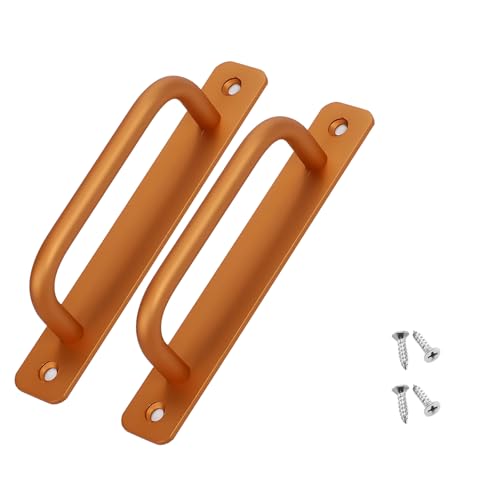 【2個セット】アルミニウム合金 ドアハンドル 取っ手 簡単取り付け 戸棚・引き戸・窓用 ネジ付き DIY対応 (ゴールド, 148mm)