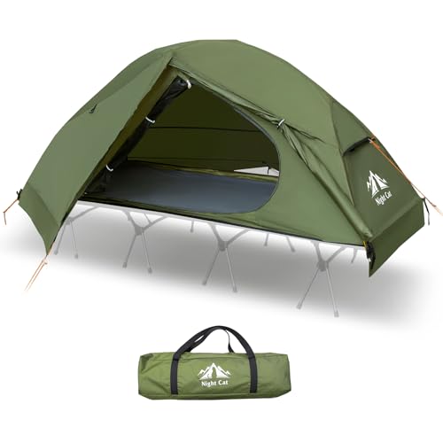 Night Cat 1-Person Camping Tent: Lightweight Waterproof Hiking Tent for Adult 87'x28' Cot Not Included