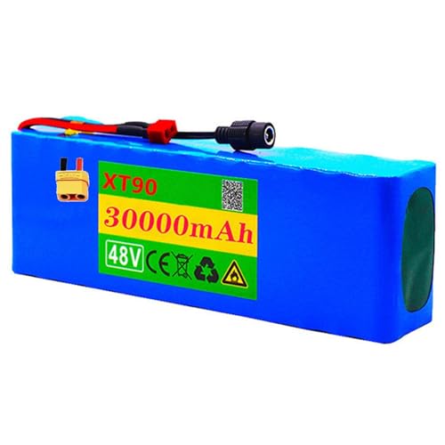 E-Bike Akku 48V 30Ah 13S5P Fahrrad Akkupack Eingebauter BMS Wasserdichter PVC-Akku 48V Elektro-Fahrrad Batterie Für 200W-800W Motor XT90 Plug,48V 30Ah