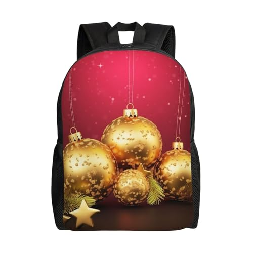 Mochila para mujer y hombre Gold Navidad impermeable