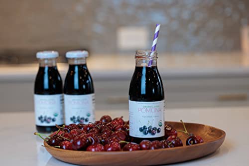 Pomona Organic Pure Black Cherry Juice, Cold Pressed Organic Juice, Non-Gmo, No Sugar Added, Not From Concentrate, Gluten Free, Kosher Certified, Preservative Free 8.4 Ounce (Pack Of 12), #TOP2