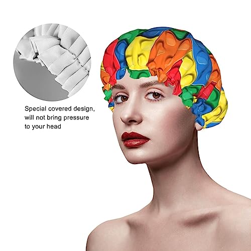 Bonnet de douche de luxe réglable en briques colorées pour cheveux longs - 5