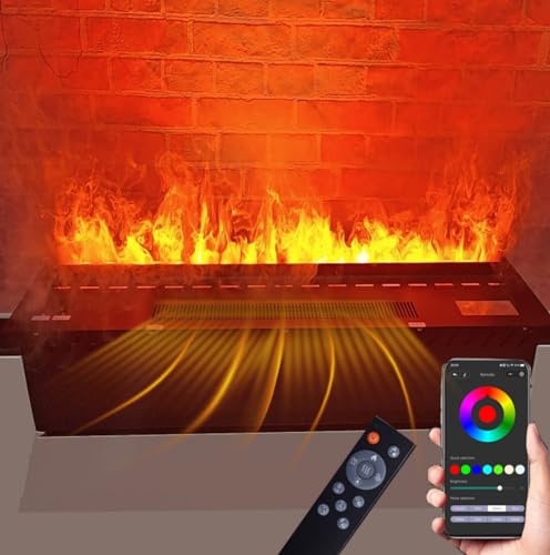 31.5 inch APP 700W Heater Water Vapor Fireplace 3D Atomizing ...