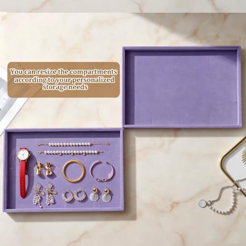 Image of Large Velvet Jewelry Tray Display Drawer Inserts 2 Pack