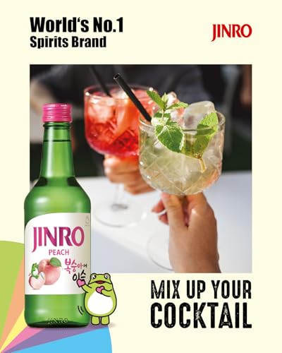 JINRO Soju, Flavoured Jinro Peach, Koreanisches alkoholisches Getränk mit Pfirsichgeschmack, 13% vol, 1 x 350ml