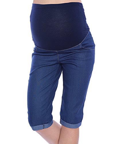 Mija - Umstandsmode/Denim Capri Umstandshose Caprihose 4015 (EU38 / M, Denim Blau) Cover