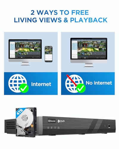 Image of 4COVR 16 Channel PoE Security Camera System 4K, Human /Vehicle Detection, 12X IK10 Vandal-Proof 8MP Wired Commercial Dome IP Camera IP67, NVR & 4TB HDD, Business Surveillance Outdoor, LY54AX8M1612-1