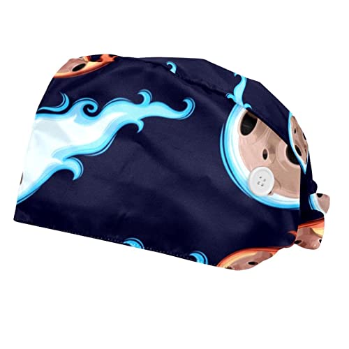 Chapeaux de travail anti-poussière casquette unisexe motif boules x2