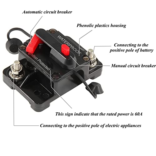 Red Wolf Circuit Breaker 200 Amp For Trolling Motor Boat Marine Atv Vehicles Stereo Audio Electronic Battery System Inline Fuse With Manual Reset Switch Waterproof 12V-48V #TOP4