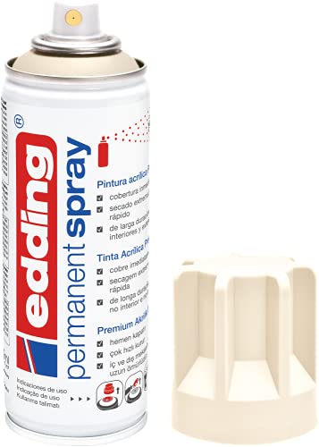 Edding 5200-920 - Spray Permanente de Pintura Acrílica - 200 ml - Marfil Mate