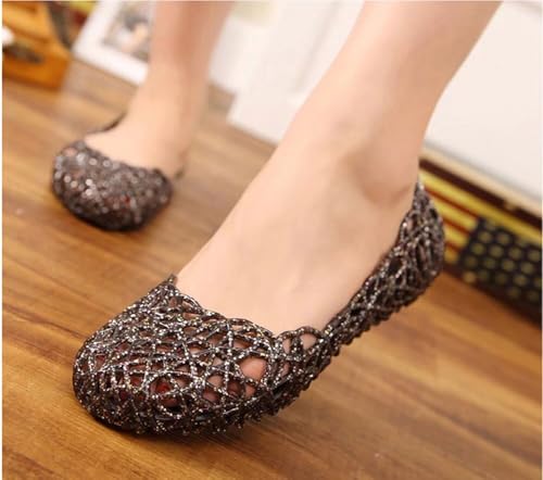 Image of Women's Jelly Sandals Ballet Shoes Slip On Flats Hollow Out Loafers