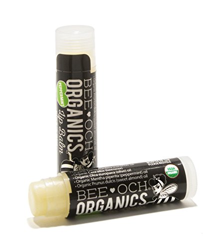 2 Pack - USDA Organic Lip Balm - Peppermint - 100% Chemical Free & Natural - Only 5 Ingredients - Made in Colorado