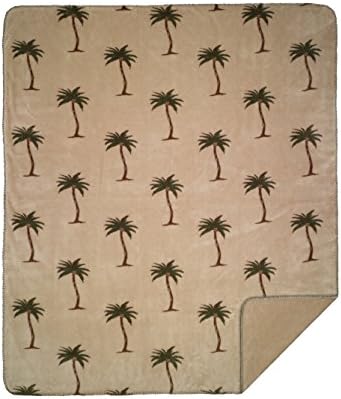 Denali Home Collection by Mont Double-Sided Reversible Throw, 60 by 70-Inch, Palm Trees/Cashew