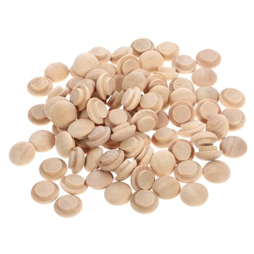 MUSISALY 100Pcs Reusable Round Hole Plugs Beechwood Furniture Hole Cover Caps for Staircase Decor Screws Included Easy Installation for DIY Projects