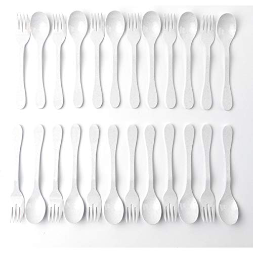 Knork Eco Plant Based 24 Pack Reusable Bamboo Flatware Set (White)&hellip;
