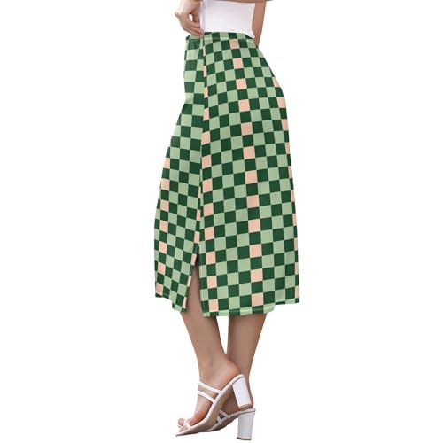 Women Casual Stretch Midi Skirts for Teen Girls Weekend Split Midi Skirt2