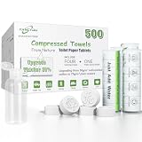 Fancyou 500 Pcs Disposable Face Compressed Towel, Mini Portable Towel Tablets Face Towelettes Cotton Coin Tissue Washcloths for Travel Camping Essentials