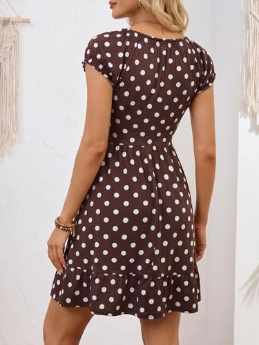 Image of HUHOT Teen Petite Women Floral Short Summer Mini Dresses with Pockets Cute Milkmaid Sundress 2026