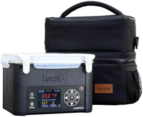 LunchEAZE XL Cordless Heated Electric Lunch Box, Self-Heating, 6-...