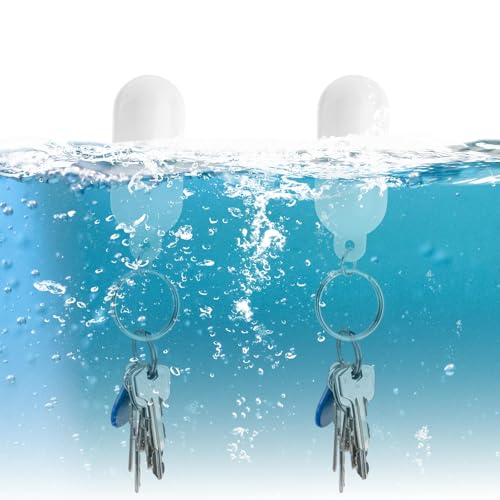 Image of Gosknor 2pcs Boat Floating Keychains, Pill Shaped Float Key Ring Pendant Water Sport Accessory for Kayak Sailing Surfing Boating Rowing Fishing (White)