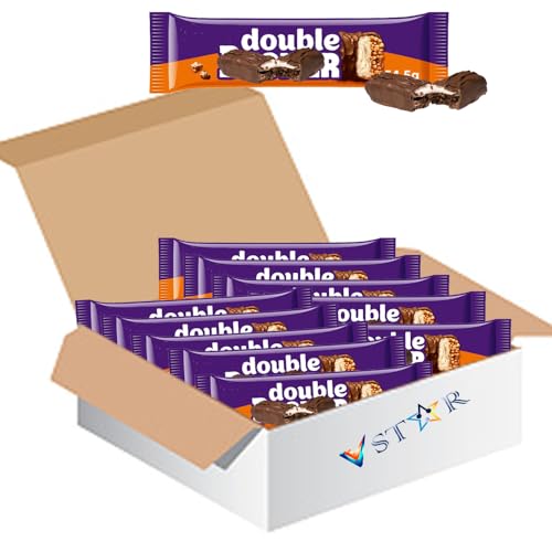 Double Decker Chocolate Bar 54.5g – Layered Nougat & Crisp Cereal Covered in Milk Chocolate (24 x Bars)