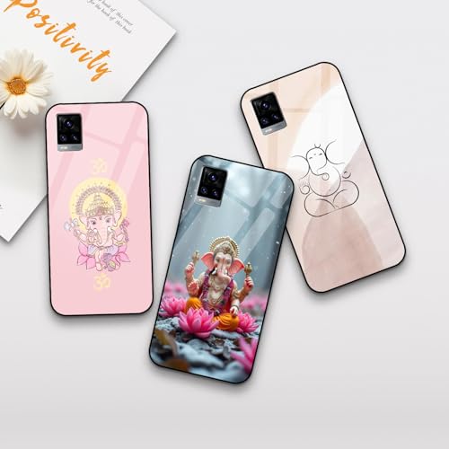 Image of COLORflow Back Cover Compatible with Vivo V20 | Ganesh Ji, Lord Ganesha Customized | Shockproof TPU Bumper with Camera Protection Back Cover Compatible with Vivo V20