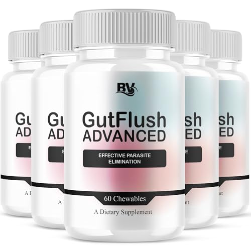 BLUE VIBE Gutflush Advanced Official Gut Flush Advanced Overall Wellness and Gut Health Formula GutFlush Maximum Strength All Natural Daily Support Supplement Chewable (5 Pack - 300 Chewables)