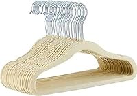 Amazon Basics Kinder-Kleiderbügel aus Samt, rutschfeste Kleiderbügel für Babys und Kleinkinder, 29 cm, 30er-Pack, Beige