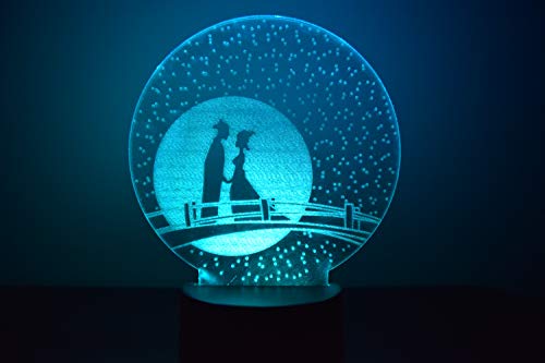 Lampe illusion LED 3D Couple en veilleuse tactile pour l'ambiance chaleureuse de votre chambre
