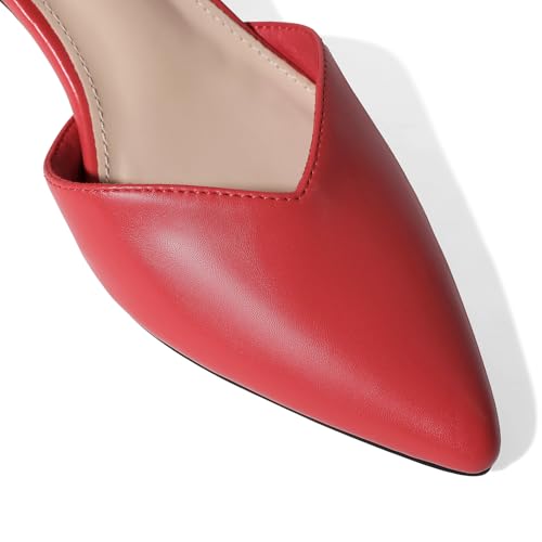 Image of Pointed Toe Low Kitten Heels Women Ankle Strap Slip on Pumps | Closed Toe, 2.2 Inch short heels,Synthetic Upper /Suede,Bridal Dress Shoes - 8 Colors, Wedding, Party and Formal Events