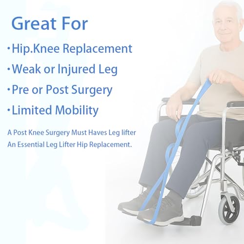 2 pack 46 inch leg lifter for after hip amp knee surgery perfect for elderly post hipknee surgery multi-loop strap leg lifters getting legs in and out of bed car couch wheelchair