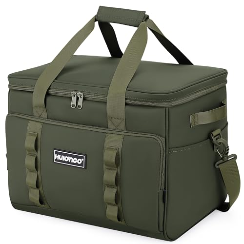 Hulongo Glacière Pliable Souple Sac Isotherme Etanche pour Pique Nique, Courses, Camping et Voyage, 30L, Vert
