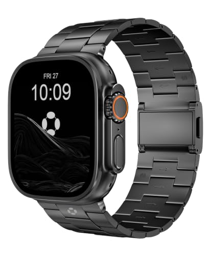 Image of Titanium Watch Band Compatible with Apple Watch Ultra 3 & Ultra 2 1 49mm - 26mm Wide-Body Metal Apple Watch Ultra Band with Scratch Resistant DLC Coating for men - CRNS01 Business Series