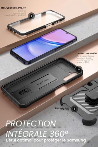 Coque Samsung Galaxy A15 SUPCASE Unicorn Beetle Pro intégrale noire - 6