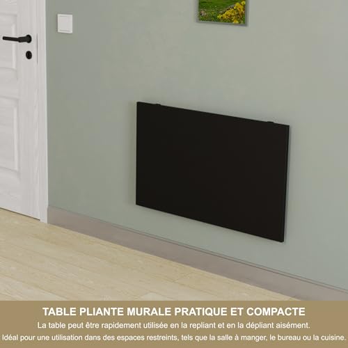 Montage mural polyvalent pour la table pliante 80x50 cm KDR noire compacte - 5