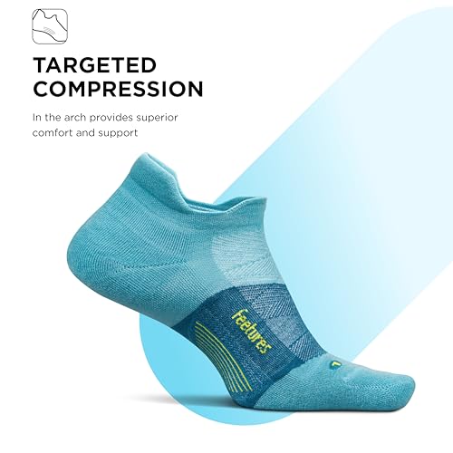 Image of Feetures Merino 10 Max Cushion No Show Tab Ankle Socks - Wool Socks for Women & Men - (1 Pair)
