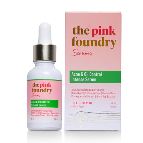 Image of The Pink Foundry Acne & Oil Control Intense Serum with 2% Encapsulated Salicylic Acid | Stops C-Acne Bacteria Growth | Fights & Prevents Future Breakouts | Clears Pores & Controls Excess Oil | For Men & Women | 30ml