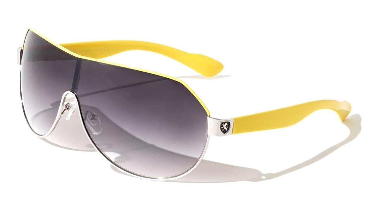 Men's Flat Top Sport Shied Aviator Sunglasses - Multiple Colors