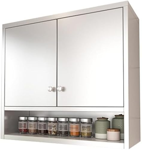 Stainless Steel Kitchen Wall Cabinet with Double Doors and Adjustable