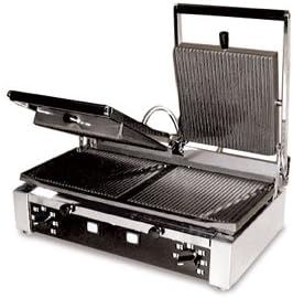 Omcan 11378 Commercial SG501 Dbl Ribbed Sandwich Grill