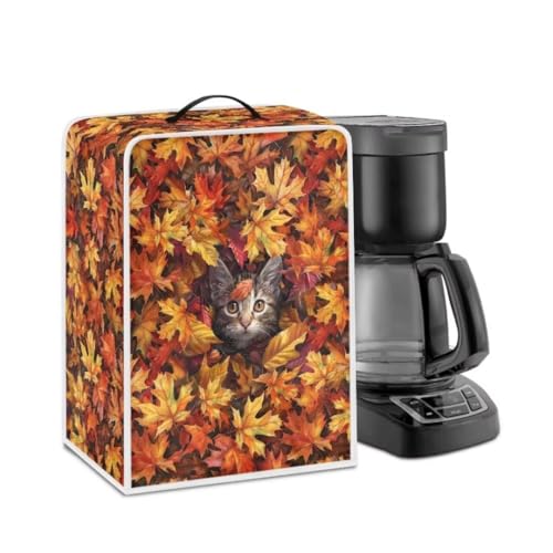 GOSTONG Fall Decor Coffee Maker Cover with Maple Leaves Print, Stand Mixer Cover Compatible with Kitchen Aid Mixer Kitchen Appliance Dustproof Cover