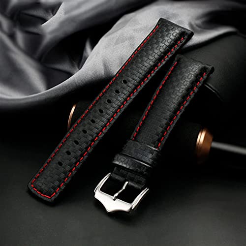 Bande de montre en cuir look carbone idéal pour le bureau et sport - 5