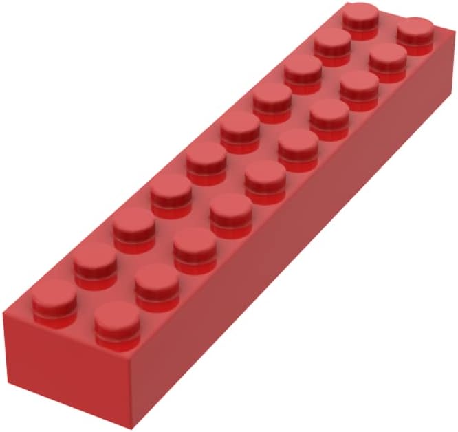 Ladrillo de construcción clásico de 2 x 10, bloque de ladrillo a granel de 100 piezas, ladrillos rojos de 2 x 10 pulgadas, compatible con piezas y