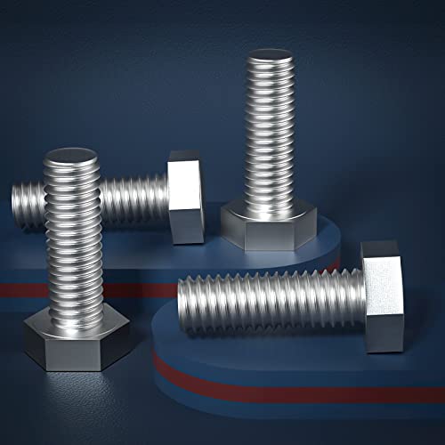 Image of 1 /4-20 x 1-1 /4 inch (5 /8 to 5 inch Optional) Hex Head Screw Bolt, Stainless Steel 18-8(304), Fully Threaded,15pcs