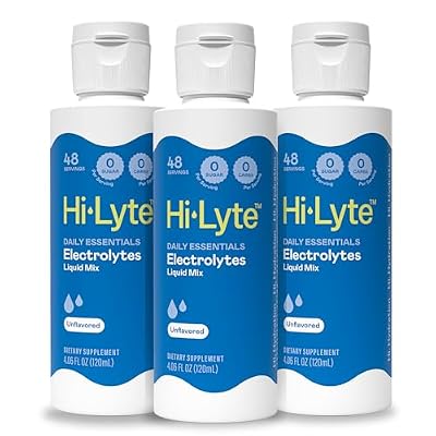 Hi-Lyte Sugar Free Electrolytes For Rapid Hydration, Fasting And Immune Support (3 Bottles, 144 Servings) | NO Calories | 20%+ More Potassium, Magnesium & Zinc