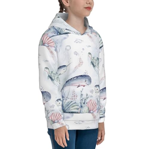 Sea Animals Kids Pullover Hoodies Boys Sweatshirts Girls Athletic Clothes with Pocket3