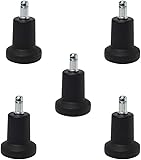 5,1 cm di larghezza inferiore x 3,3 cm di larghezza superiore x 6,3 cm Altezza complessiva di scivolamento, simile alla maggior parte delle rotelle per sedie. Peso nominale 54,4 kg. per glide come un set di 5 supporta 272,2 kg