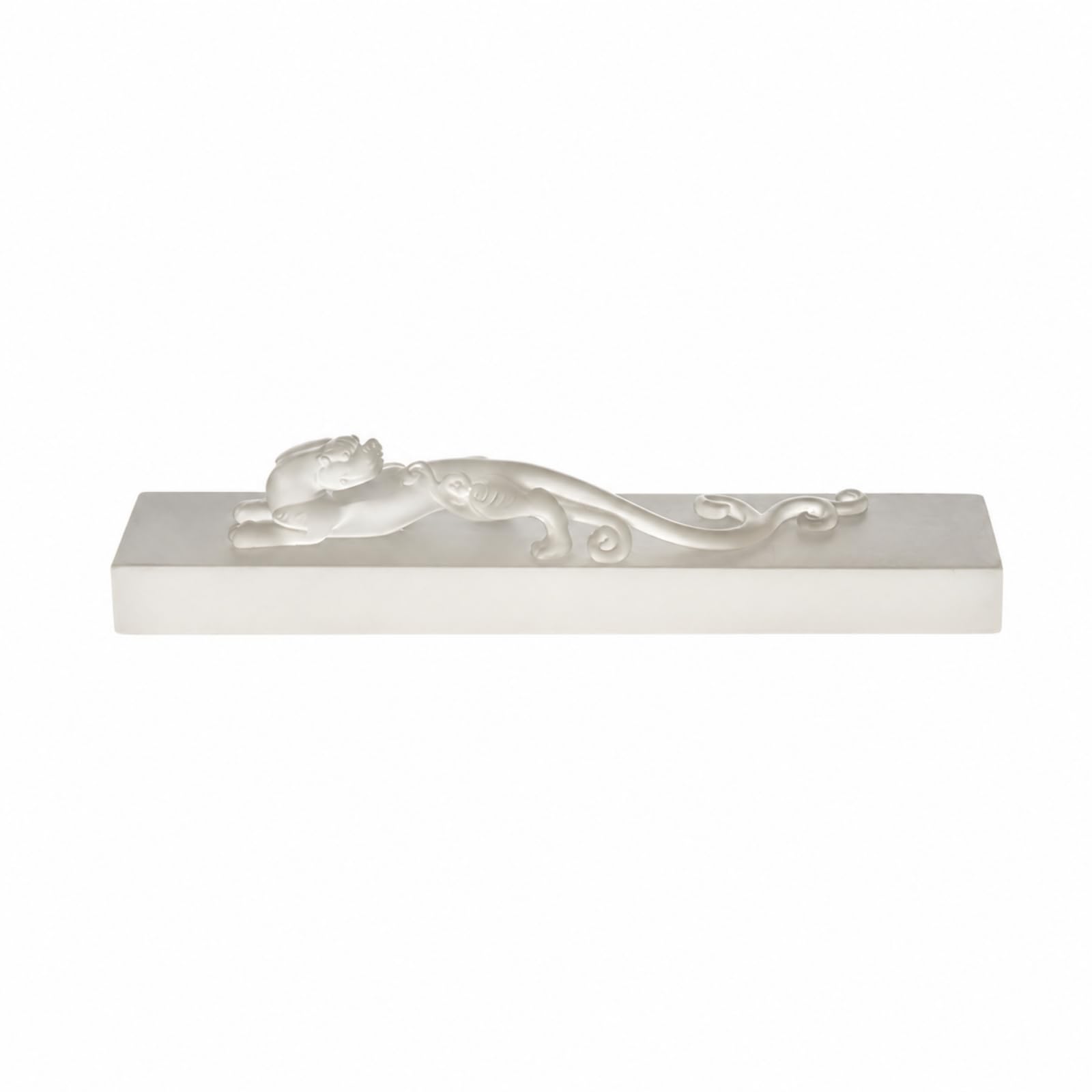 Escultura corativa Semiartesanal | Tira Ornamental con Acabado Esmerilado, Escultural, para Escritorio, Transparente