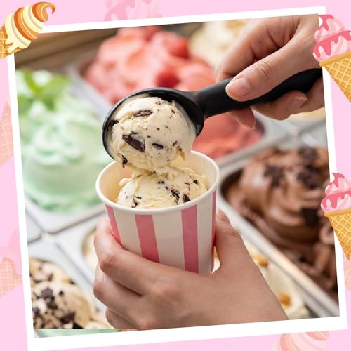 Image of Zeyune 500 Pieces 4.5 oz Ice Cream Cups Disposable Bulk Ice Cream Bowls Yogurt Dessert Cups Disposable Soup Bowls for Snack Hot or Cold Food, Wedding Baby Shower Birthday Party Supplies, 10 Colors